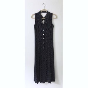 Vintage | sleeveless polka dot maxi dress | 4